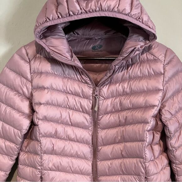 Rokka&Rolla Down Lightweight Packable Coat Puffer Hood Pink Jacket Women's Small - Picture 5 of 12
